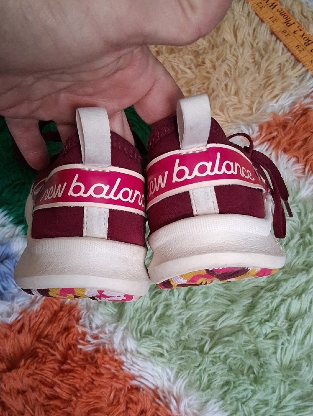 New Balance Maroon Sneakers with Pink Accent Womes 8 - Picture 3 of 8